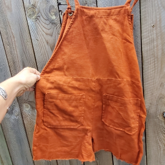Patrons of Peace Rust/ Burnt Orange Short Overalls Women's Size XS EUC - Picture 7 of 7